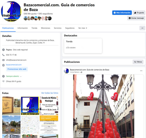 Pagina de Facebook de Bazacomercial